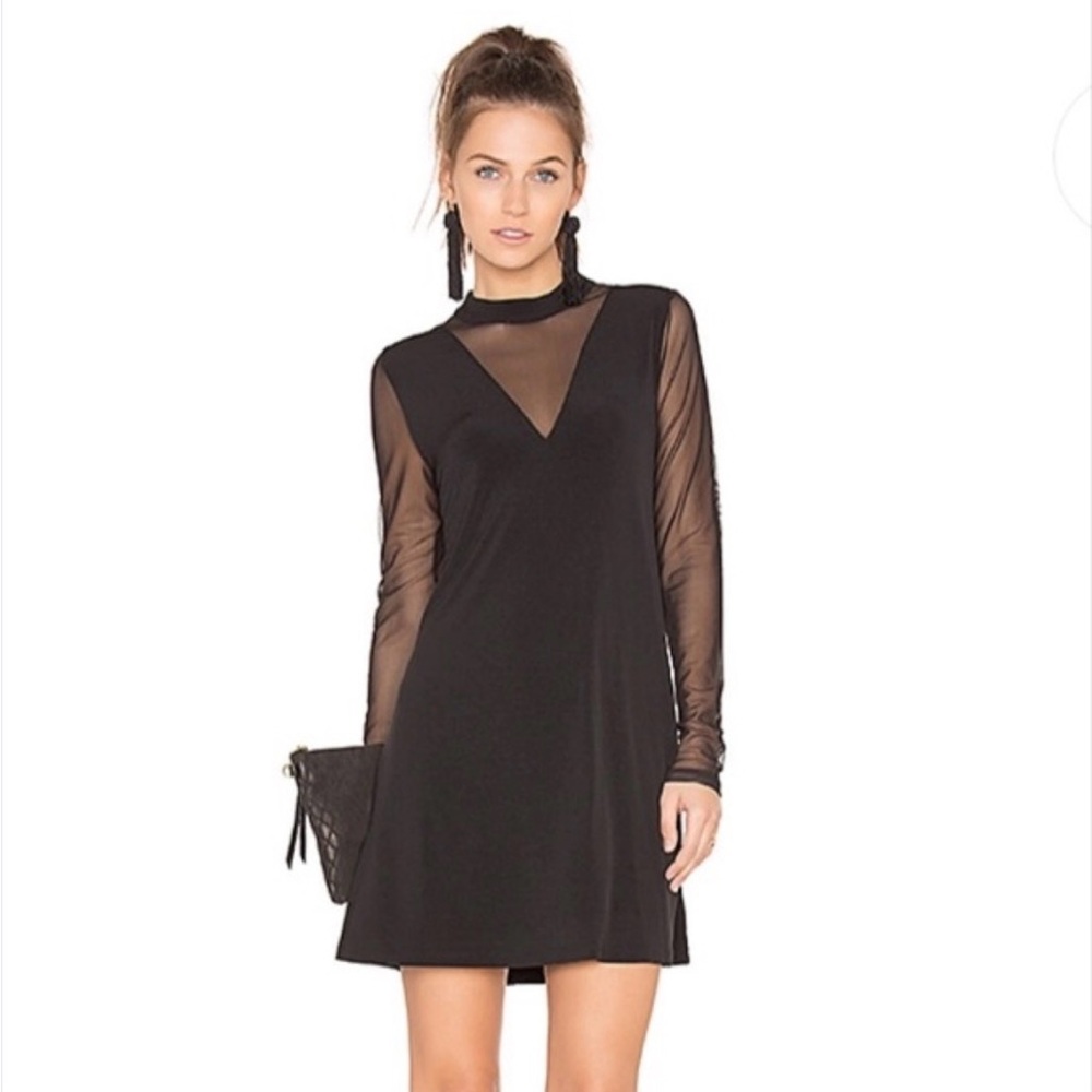 BCBGeneration Black Sheer Sleeve Dress
